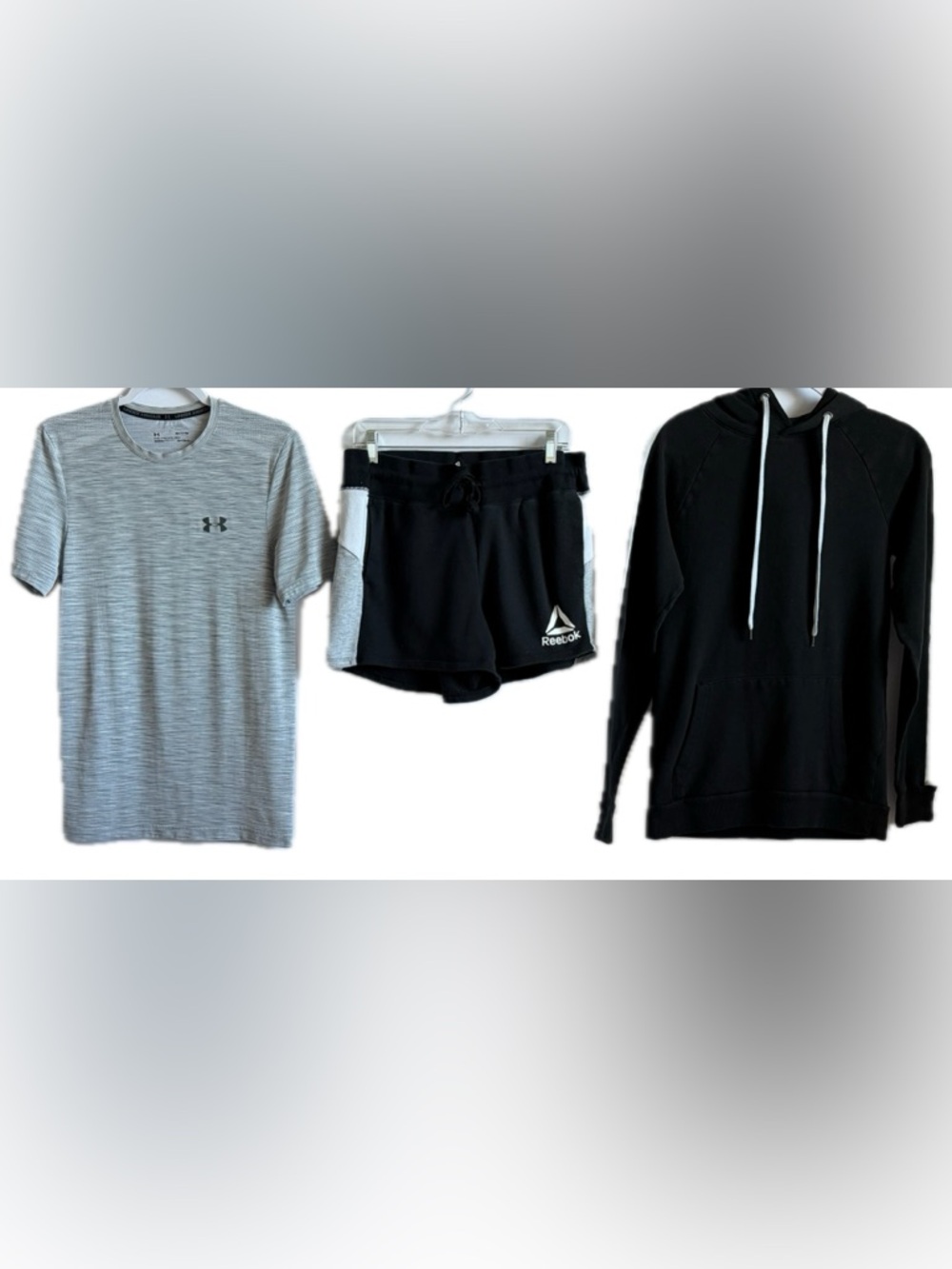 Men’s set of Under Armour Shirt, Reebok Shorts & a Hoodie.